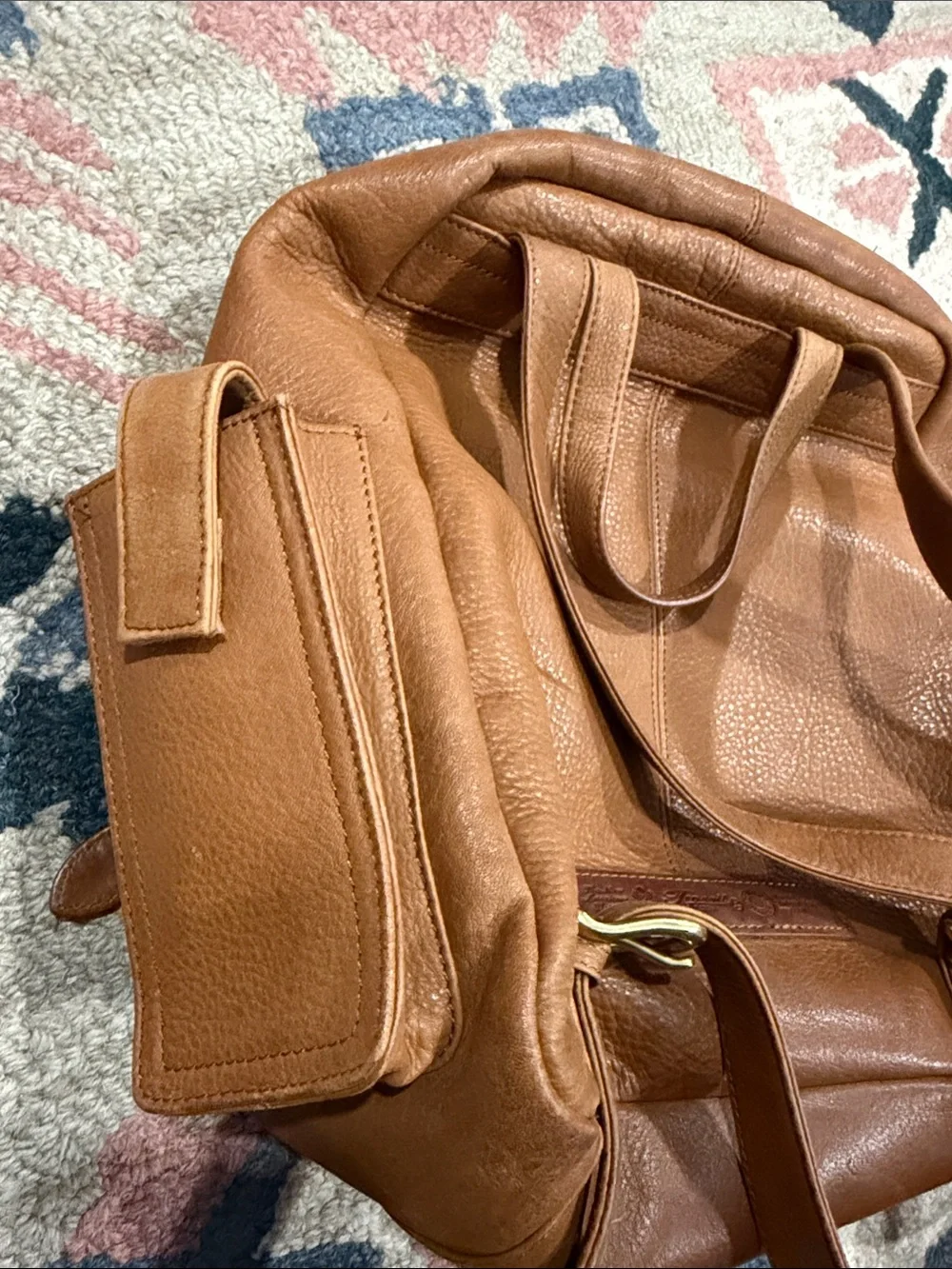 Leather Backpack - Tan